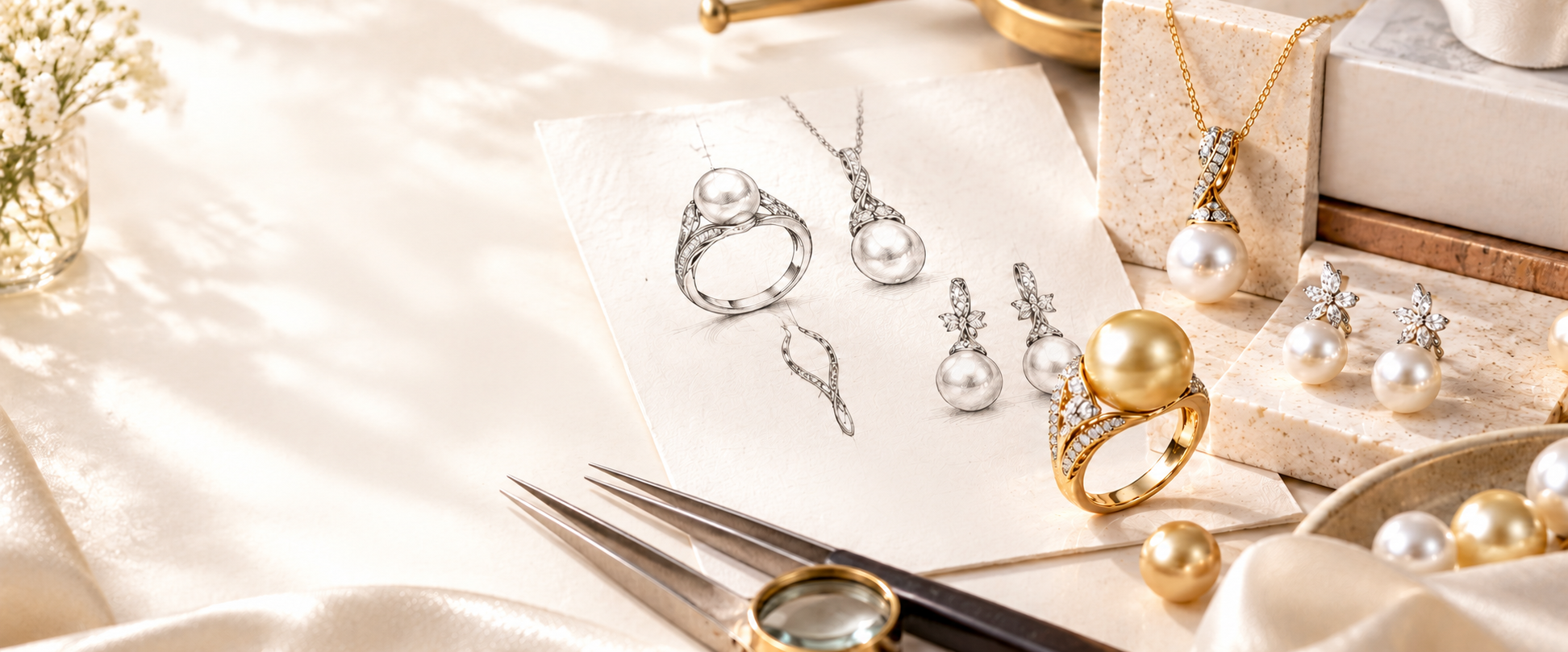 Custom pearl jewelry design and manufacturing